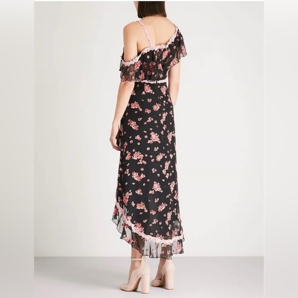 ALICE & OLIVIA Caydon Floral-pattern Silk-chiffon Cluster Flower Pink Dress 4 - Picture 12 of 12